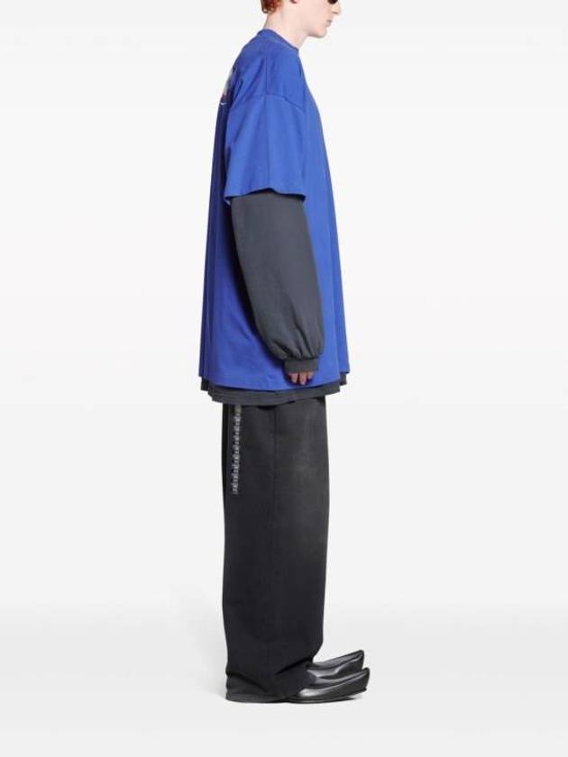 Gaffer Political Campaign Short Sleeve T-Shirt Blue - BALENCIAGA - BALAAN 7