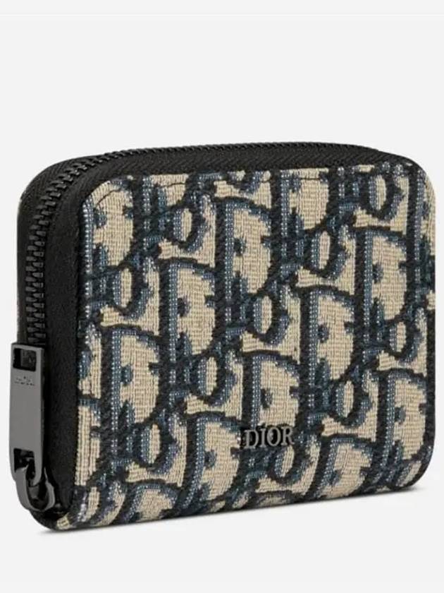 Zipper Jacquard Card Wallet Black Beige - DIOR - BALAAN 4