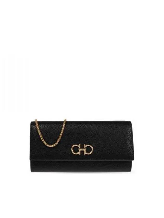 Gancini Chain Long Wallet Black - SALVATORE FERRAGAMO - BALAAN 2