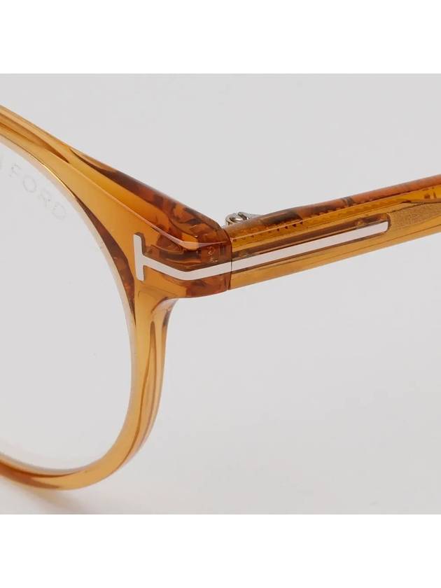 Blue Light Blocking Glasses Frame TF5695B 034 Brown Transparent Horn Frame Eye Protection - TOM FORD - BALAAN 5