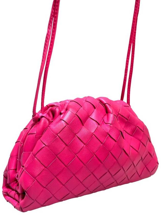 Women s 585852 Intrecciato hot pink color dumpling bag mini cross - BOTTEGA VENETA - BALAAN 2