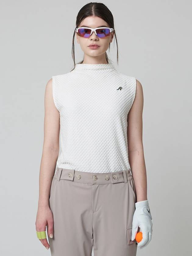 AW41TN07 Embossed sleeveless top_white - ATHPLATFORM - BALAAN 2