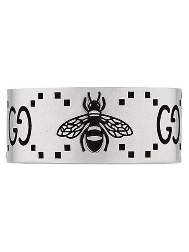 GG Bee Engraved Wide Ring YBC728304001 Silver - GUCCI - BALAAN 1