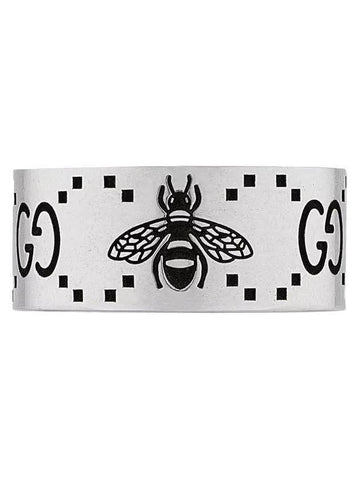 GG Bee Engraved Wide Ring YBC728304001 Silver - GUCCI - BALAAN 1