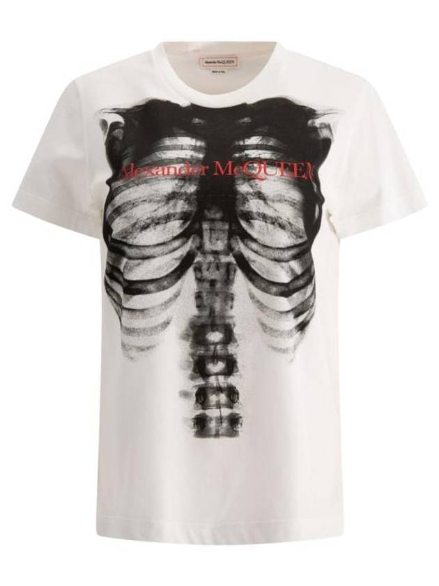 Ribcage Printed Short Sleeve T-Shirt White - ALEXANDER MCQUEEN - BALAAN 2