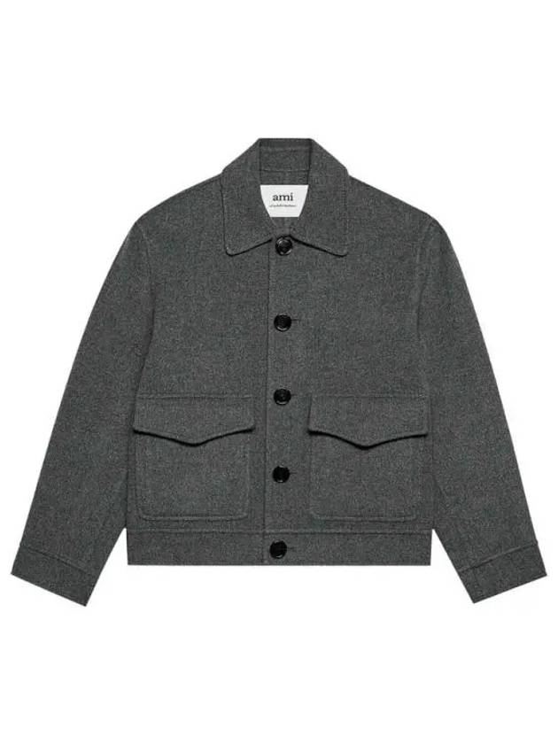 Paris Boxy Fit Wool Jacket Grey - AMI - BALAAN 2