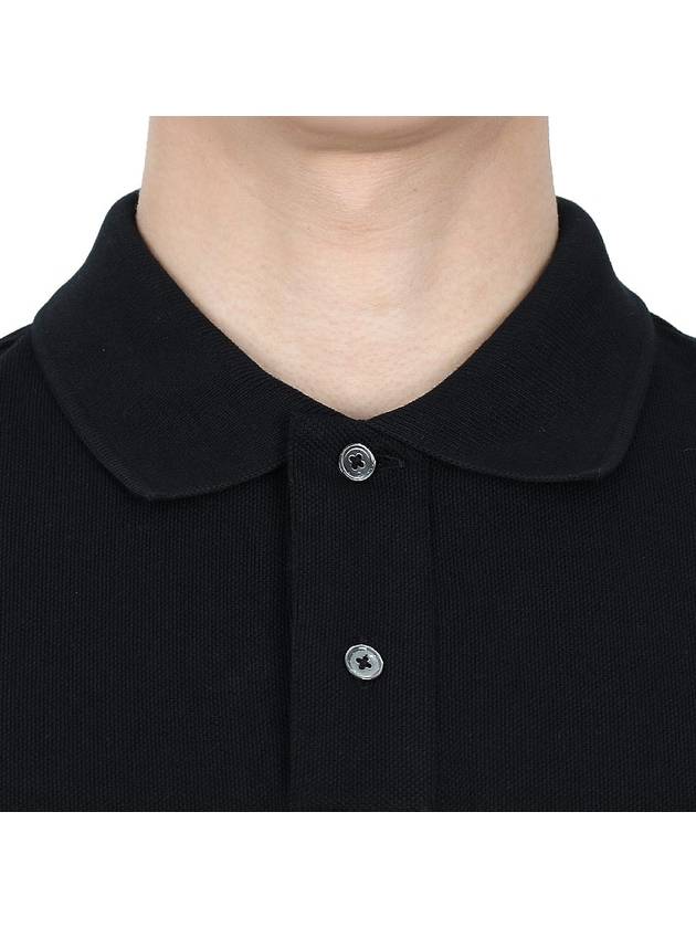 Men's Heart Logo Polo Shirt Black - AMI - BALAAN 6