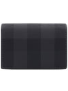 Men's Checked Leather Half Wallet Grey - BURBERRY - BALAAN 5