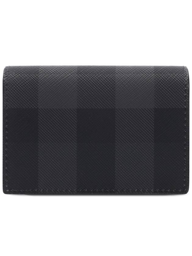 Men's Checked Leather Half Wallet Grey - BURBERRY - BALAAN 5