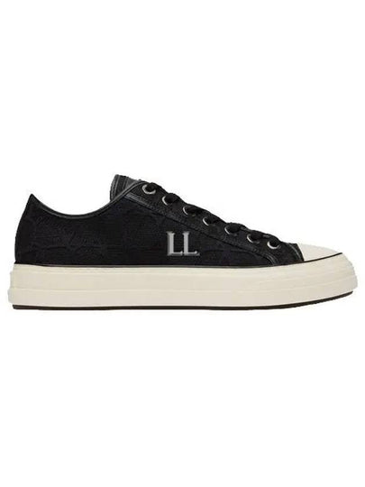 Toile Iconographe Low Top Sneakers Black - VALENTINO - BALAAN 2