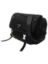 Triangular Logo Tessuto Messenger Bag Black - PRADA - BALAAN 3