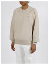 Big Heart Logo Sweatshirt Beige - AMI - BALAAN 4