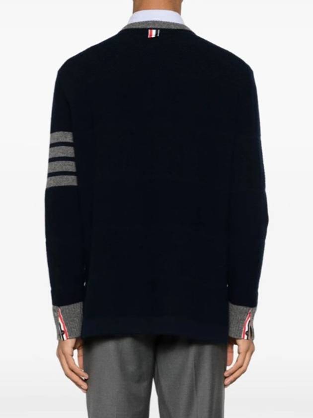 4 Bar Stripe Crewneck Knit Top Navy - THOM BROWNE - BALAAN 4