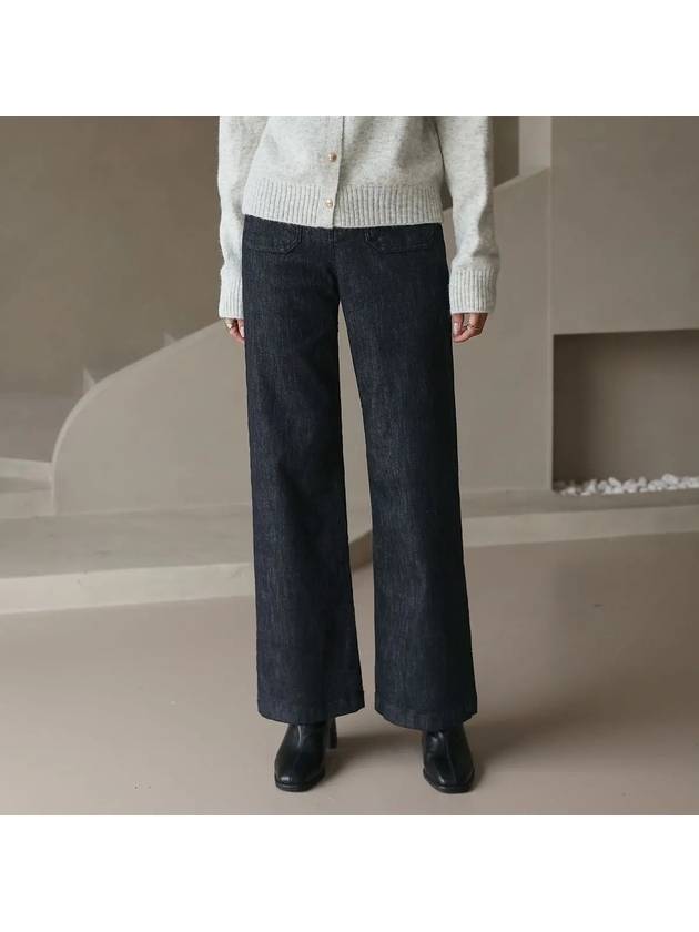 Moshu hidden banding brushed wide raw denim pants - MONO AT.D - BALAAN 5