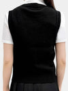 Intarsia Graphic Crewneck Vest Black - GANNI - BALAAN 5