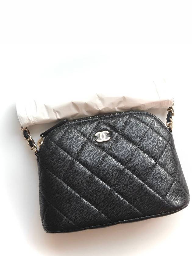 Classic Half Moon Caviar Mini Cross Bag Black - CHANEL - BALAAN 10