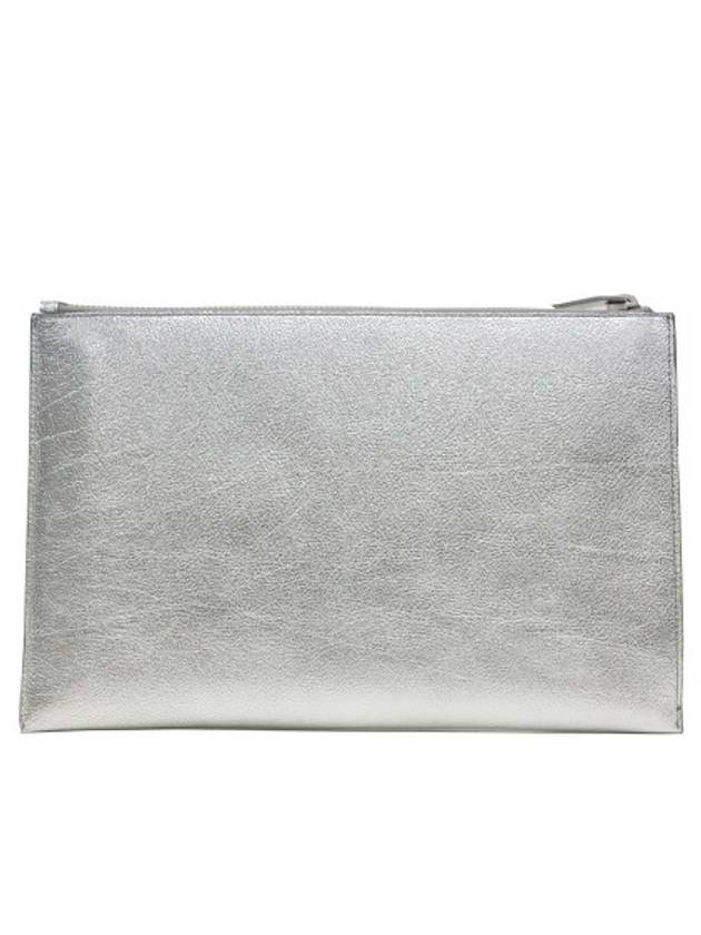 Red Star Point Clutch Bag Silver - SAINT LAURENT - BALAAN 4