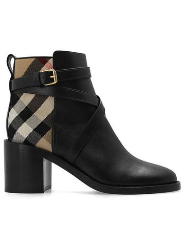 checked panel strap leather Chelsea boots - BURBERRY - BALAAN 1