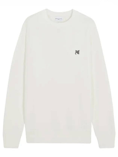 Grey Fox Head Patch Classic Sweatshirt White - MAISON KITSUNE - BALAAN 1