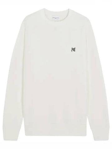 Grey Fox Head Patch Classic Sweatshirt White - MAISON KITSUNE - BALAAN 1