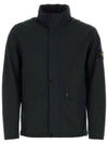 Logo Light Soft Shell Jacket Black - STONE ISLAND - BALAAN 3