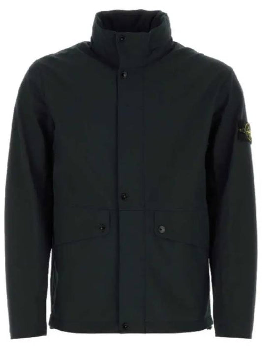 Logo Light Soft Shell Jacket Black - STONE ISLAND - BALAAN 2