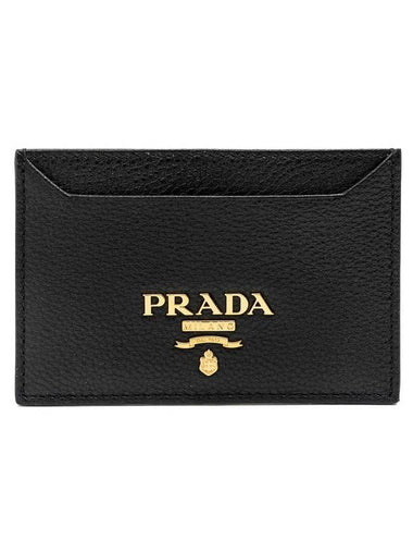 Vitello Card Wallet Black - PRADA - BALAAN 1