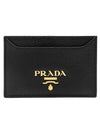 Vitello Card Wallet Black - PRADA - BALAAN 1