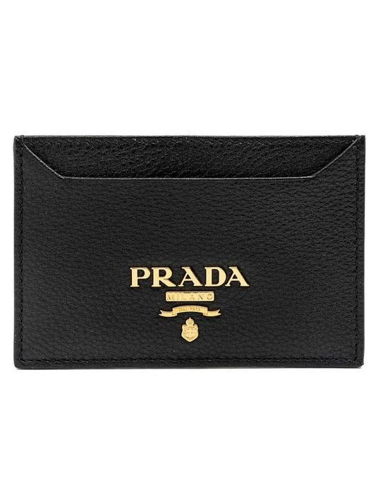 Vitello Card Wallet Black - PRADA - BALAAN 1