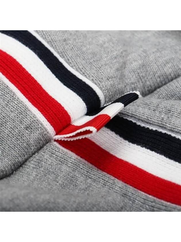 Center Back Stripe Cotton Zip Up Hoodie Light Grey - THOM BROWNE - BALAAN 8