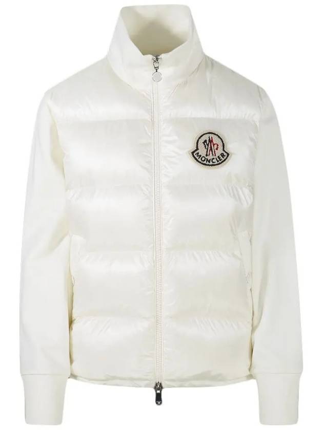 Logo Patch Knit Padded Zip-up Jacket White - MONCLER - BALAAN 2