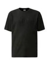 Piquet Waffle Logo Short Sleeve T-Shirt Black - CP COMPANY - BALAAN 2