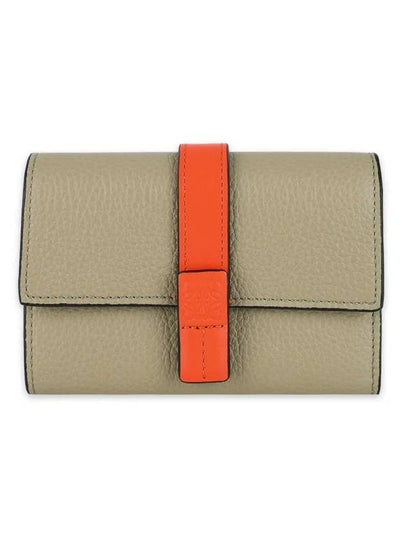 Soft Grain Small Vertical Calfskin Half Wallet Clay Green Orange - LOEWE - BALAAN 2