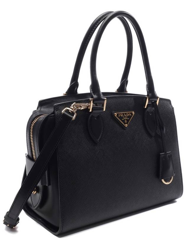 Logo Saffiano Tote Bag Black - PRADA - BALAAN 4