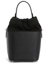 5AC Number Logo Texture Leather Bucket Bag Black - MAISON MARGIELA - BALAAN 5