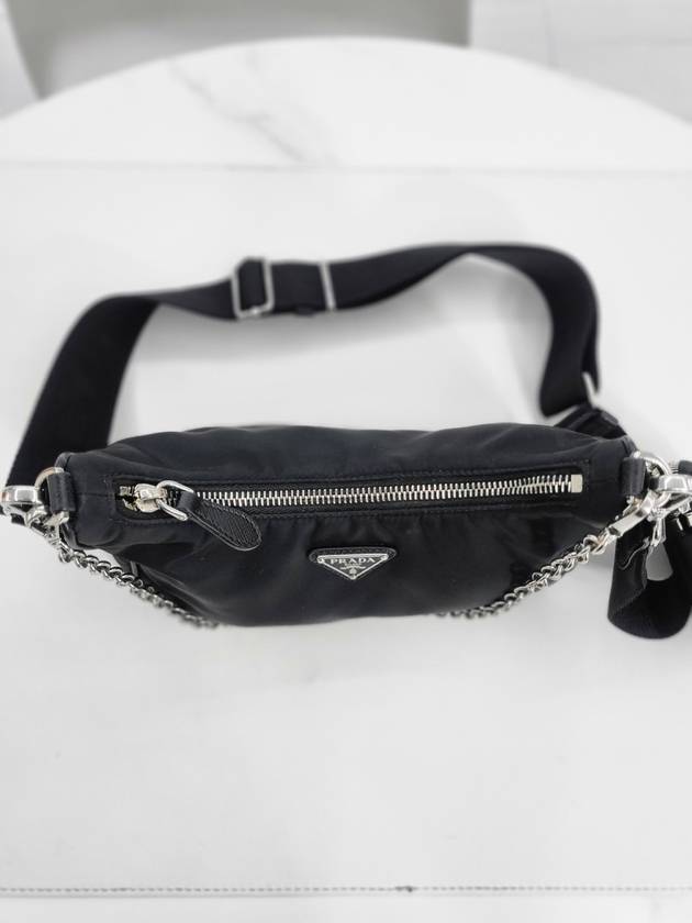 Saffiano Trimmed Tesuto Chain Shoulder Bag 1BH204 - PRADA - BALAAN 3