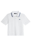 Carina Jacquard Cropped Polo Shirt White - J.LINDEBERG - BALAAN 1