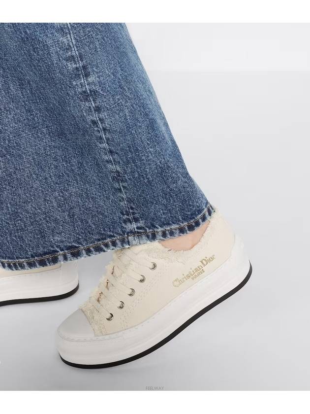 Walk'n Platform Cotton Canvas Low Top Sneakers Beige - DIOR - BALAAN 7