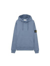 Wappen Patch Brushed Cotton Fleece Hoodie Mid Blue - STONE ISLAND - BALAAN 1