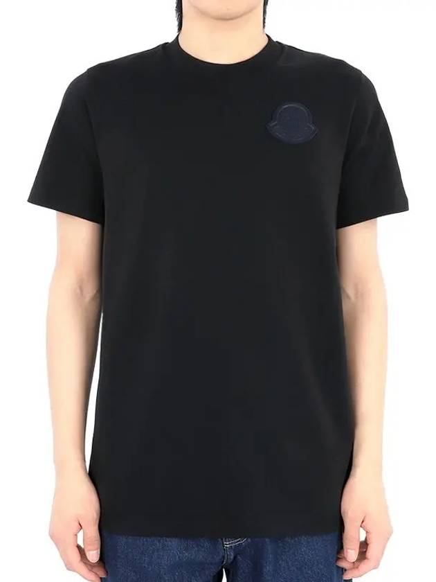 Logo Patch Cotton Jersey Short Sleeve T-Shirt Black - MONCLER - BALAAN 3