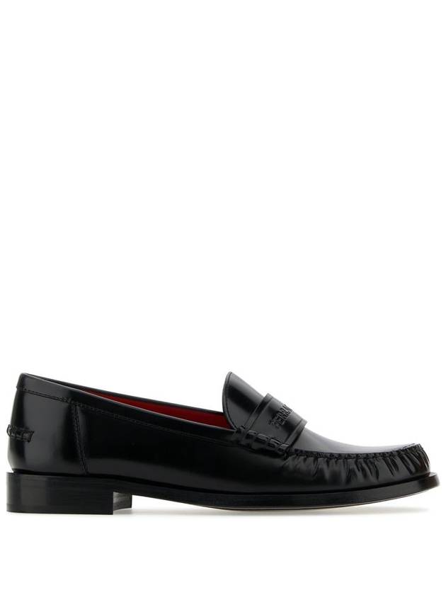 Logo Leather Loafers Black - SALVATORE FERRAGAMO - BALAAN 2