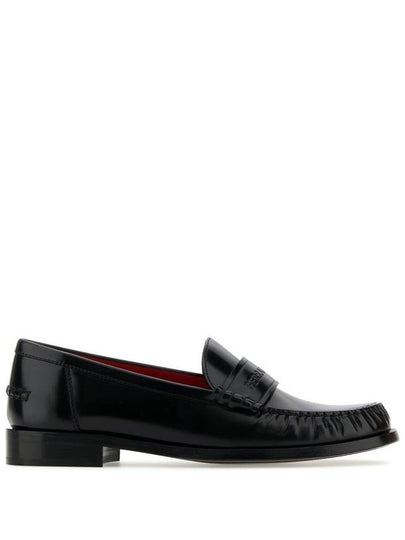 Logo Leather Loafers Black - SALVATORE FERRAGAMO - BALAAN 2