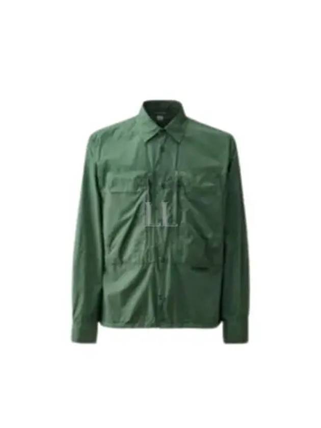 Cotton Popeline Over Long Sleeve Shirt Green - CP COMPANY - BALAAN 2