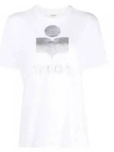 Zwell Logo Short Sleeve T Shirt White Silver TS0001FAA1N10E20WH - ISABEL MARANT - BALAAN 1