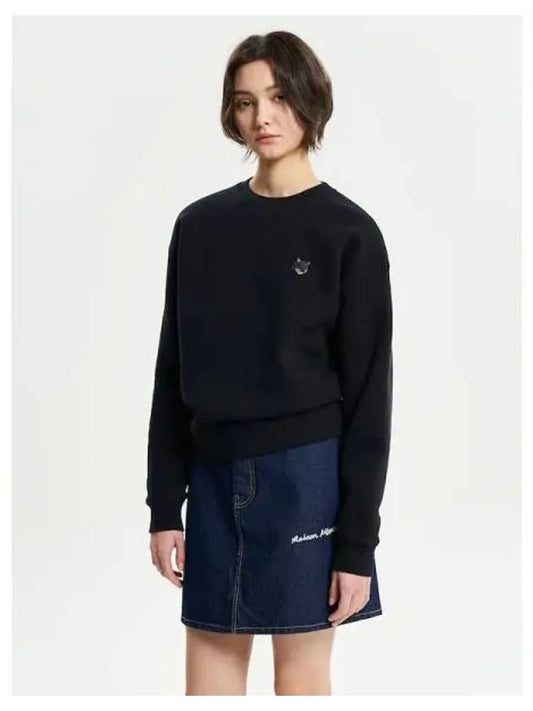 Women s Bold Foxhead Patch Comfort Sweatshirt Black Domestic Product - MAISON KITSUNE - BALAAN 1