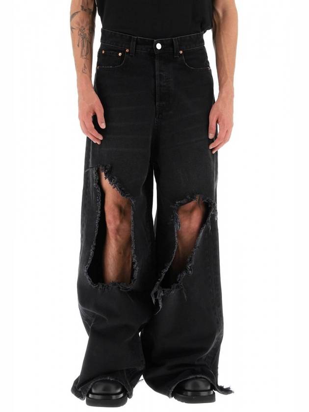 Big shape destroyed washed black jeans ua53pa750b - VETEMENTS - BALAAN 4