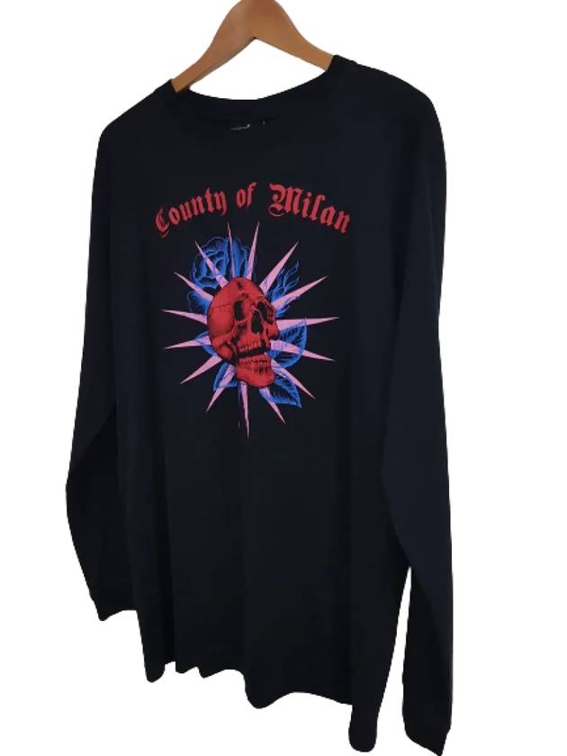 Skull Print Cotton Sweatshirt Black - MARCELO BURLON - BALAAN 3