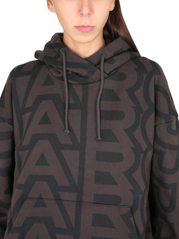 Monogram Oversized Hoodie Charcoal Black - MARC JACOBS - BALAAN 5