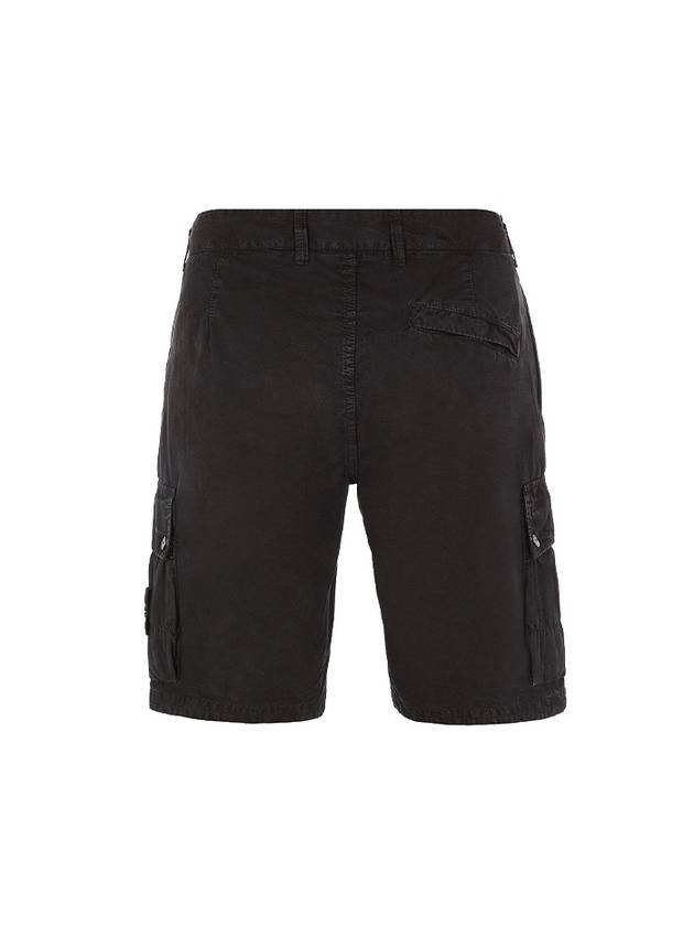 Logo Cotton Slim Cargo Shorts Black - STONE ISLAND - BALAAN 3