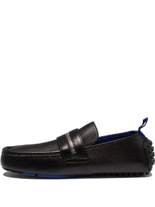 Zipper Detail Leather Loafers Black - BURBERRY - BALAAN 4